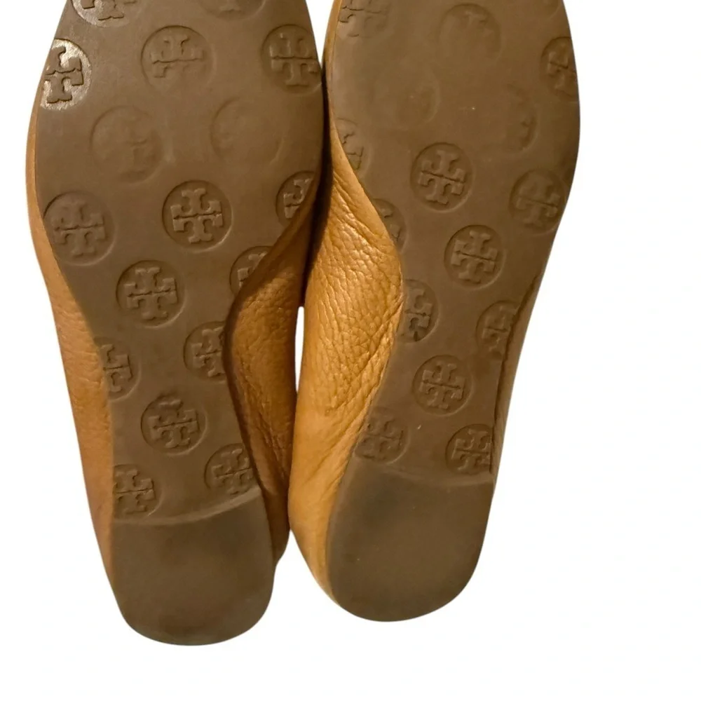 Tory Burch Royal Tan Leather Reva Flats size